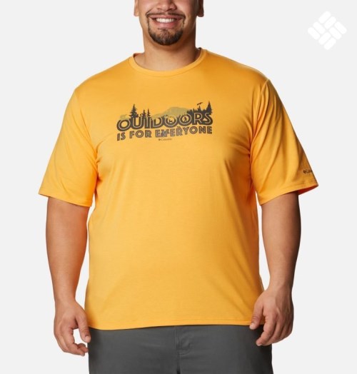 Men's Columbia Sun Trek Short Sleeve Graphic T Shirts Mango | Plus Size CA-GL43C